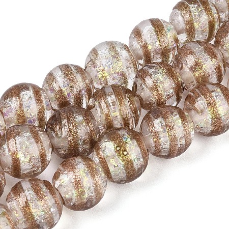Handmade Foil Glass Beads Strands FOIL-N033-05H-1