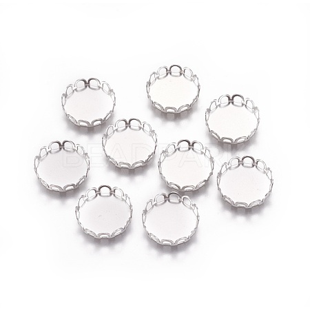 Tarnish Resistant 316 Surgical Stainless Steel Lace Edge Bezel Cups X-STAS-I118-07P-02-1