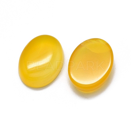 Natural Yellow Agate Cabochons G-O175-30C-01-1