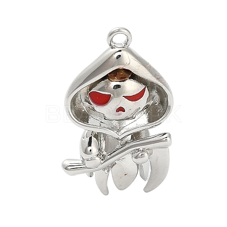 Halloween Brass Enamel Pendants KK-F915-01G-P-1