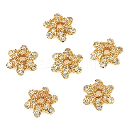 Brass Micro Pave Cubic Zirconia Bead Caps CU-CBA6E4E-10G-1
