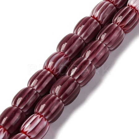 Handmade Lampwork Chevron Beads Strands X-LAMP-K041-01B-02-1