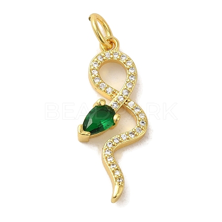 Brass Micro Pave Cubic Zirconia Pendant KK-R162-034B-G-1