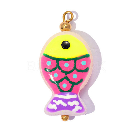 304 Stainless Steel with Glass Pendants GL-OY001-04G-03-1