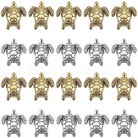 40Pcs 2 Colors Tibetan Style Alloy Beads TIBEB-CA0001-16-1