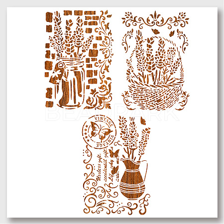 3Pcs 3 Styles PET Out Drawing Painting Stencils DIY-WH0416-0012-1