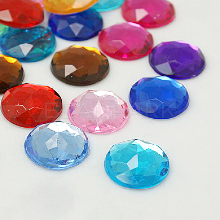 Imitation Taiwan Acrylic Rhinestone Flat Back Cabochons GACR-D003-18mm-M-1