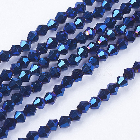 Electroplate Glass Beads Strands EGLA-J026-3mm-F18-1
