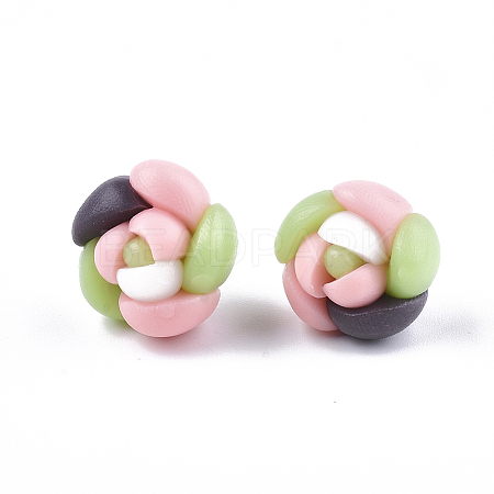 Handmade Polymer Clay Stud Earrings CLAY-S092-17-1