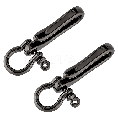 2Pcs Brass Shackle Clasps with Brass S Hook Clasps KK-PH0006-13-1