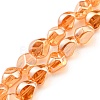 Pearl Luster Plated Electroplate Transparent Glass Beads Strands EGLA-G037-04A-PL03-1