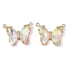 Brass Pave Faceted Glass Connector Charms FIND-Z020-03H-1