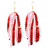 Acrylic & Plastic Glitter Tassel Dangle Earrings FS-WGEB983-01-1