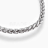 304 Stainless Steel Wheat Chain Bracelets BJEW-P239-03A-2