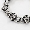 Fashionable Retro Jewelry 304 Stainless Steel Wolf Bracelets for Men BJEW-L045-47-2