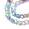 Ombre Effect Dyed Glass Beads Strands X-GLAA-T025-4mm-09K-3