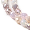 Electroplated Glass Beads Strands GLAA-B013-01I-3