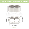 Beebeecraft 10Pcs 304 Stainless Steel Slide Charms/Slider Beads STAS-BBC0002-65-2