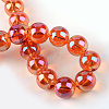 Electroplate Glass Beads Strands X-EGLA-Q062-6mm-A13-3