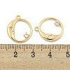 Brass Micro Pave Clear Cubic Zirconia Pendants KK-S386-35G-3