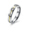 Valentine's Day Gifts Titanium Steel Cubic Zirconia Couple Rings For Women RJEW-BB16490-7P-1