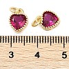 Real 18K Gold Plated Brass Inlaid Cubic Zirconia Charms ZIRC-L100-074G-06-3