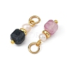Natural Multicolor Tourmaline and Pearl Beaded Pendants PALLOY-JF05777-2