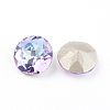 Pointed Back & Back Plated Glass Rhinestone Cabochons RGLA-J012-8mm-001VL-2