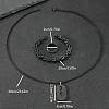 304 Stainless Steel Chain Bracelets & Rectangle Pendant Necklaces & Rings for Men FS-WGDB989-01-4
