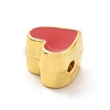 Eco-friendly Rack Plating Brass Enamel Beads KK-F843-30G-01-3