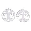 Tarnish Resistant 201 Stainless Steel Filigree Pendants STAS-S118-030P-2