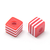 Opaque Stripe Resin Beads X-RESI-S342-10x10-M-3