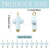10Pcs Handmade Porcelain Pendants PALLOY-FS00079-3