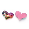 Glitter Sequins Fabric Heart Padded Patches DIY-WH0083-A02-2