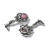 Angel Brass Natural Rhodonite Pendants KK-D361-02AS-28-2