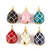 Brass Enamel Pendants KK-E112-18G-1