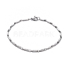 Tarnish Resistant Unisex 304 Stainless Steel Bar Link Chain Bracelets BJEW-L637-38A-P-1