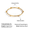 Chic 304 Stainless Steel Pave Pearl Bangles for Women HT2221-1-2