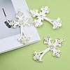 Alloy Rhinestone Cross Big Pendants ALRI-1475-S-RS-6