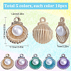 SUNNYCLUE 50Pcs 5 Colors Alloy Enamel Charms ENAM-SC0004-01-2