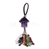 Hamsa Hand/Hand of Miriam Natural Amethyst Pendant Decorations HJEW-R127-02J-2