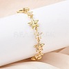 304 Stainless Steel Pave Clear Cubic Zirconia Link Chain Bracelets for Women BJEW-A169-11G-3