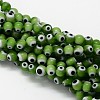 Handmade Evil Eye Lampwork Round Bead Strands LAMP-L055-8mm-11-1
