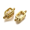Real 18K Gold Plated Brass Micro Pave Cubic Zirconia Links Connectors ZIRC-L100-009G-05-2