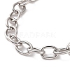304 Stainless Steel Cable Chain Bracelet for Men Women BJEW-E031-01P-03-2