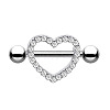 Stainless Steel Micro Pave Cubic Zirconia Nipple Rings WG80671-06-1
