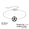 304 Stainless Steel Sport Ball Link Bracelets for Women WG444BD-09-1