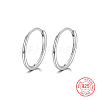 Anti-Tarnish Rhodium Plated 925 Sterling Silver Huggie Hoop Earrings IK9735-06-1