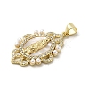 Brass Pave Shell Pendants KK-I708-16K-G-2