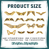 150Pcs 15 Styles Tibetan Style Alloy Fairy Wing Beads TIBEB-PH0005-46-2